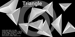 Triangle background. Abstract composition of triangular pyramids.
