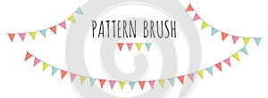 triangle bannerfor birthday party decoration, carnival, or festival pattern brush