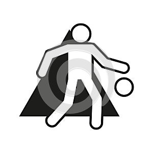 Triangle Block Basketball Dribbling Outline Sport Figure Symbol Vector