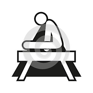 Triangle Block Pommel Horse Sport Outline Figure Symbol Vector Illustration