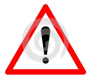 Triangle of caution or warning alert sign vector photo