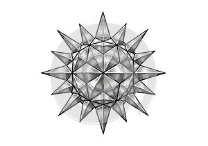Triangle converges at a point, creating a starburst or spiky