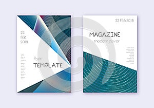 Triangle cover design template set. Red white blue