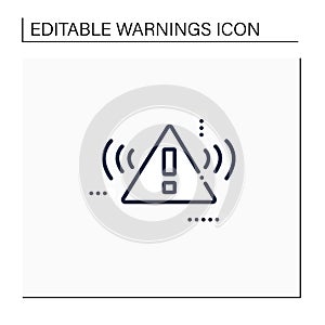 Triangle danger sign line icon