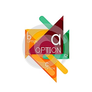 Triangle data visualization design, option infographic layout