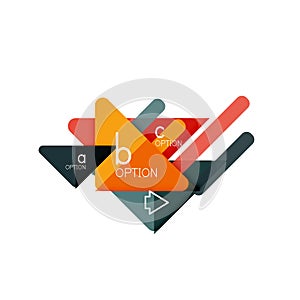 Triangle data visualization design, option infographic layout