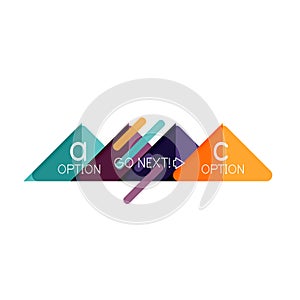 Triangle data visualization design, option infographic layout