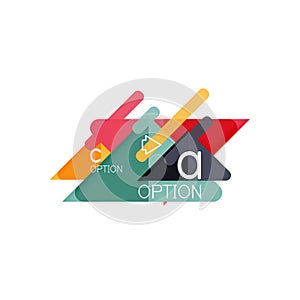 Triangle data visualization design, option infographic layout