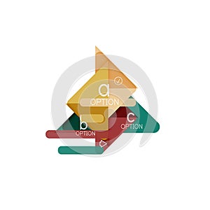Triangle data visualization design, option infographic layout