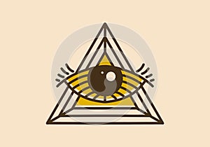 Triangle design with one eye in vintage color