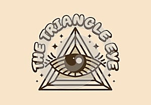 Triangle design with one eye in vintage color