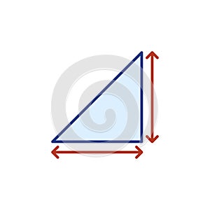 Triangle Dimensions vector concept colored icon or symbol