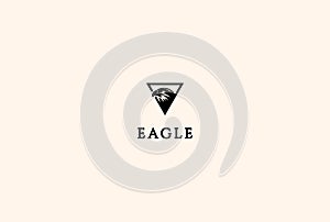 Triangle with Eagle Falcon Hawk Bald for Sport Club Logo Design Vector