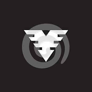 Triangle eagle logo design template