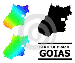 Triangle Filled Rainbow Map of Goias State with Diagonal Gradient
