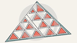 Triangle Filled with Repeating Smaller Triangles Pattern, vector design Generative AI