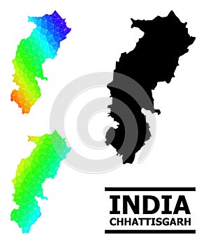 Triangle Filled Spectrum Map of Chhattisgarh State with Diagonal Gradient