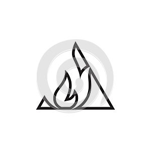 Triangle fire lines logo concept