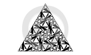Triangle form made of smaller triangles