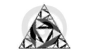 Triangle form made of smaller triangles