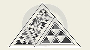 Triangle fractal design, geometric and abstract pattern vector design Generative AI