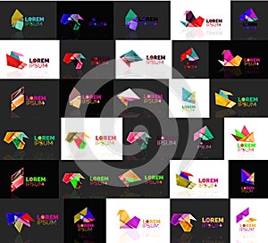 Triangle geometric shapes, set of abstract logos