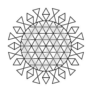 Triangle grid circle vector mandala coloring book