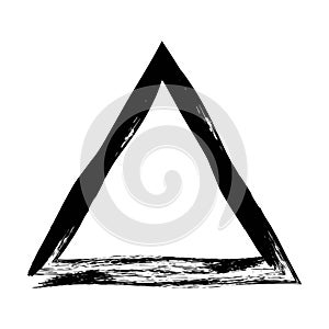 Triangle grunge texture element frame border shape icon for decorative vintage doodle for design in vector