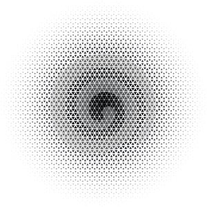 Triangle halftone circular gradient background illustration