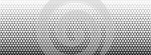 Triangle halftone gradient texture. Black geometric triangular tech pattern background. Abstract fading gradation