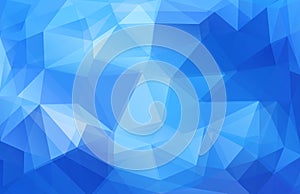 Triangle Horizontal blue banner. Vector background