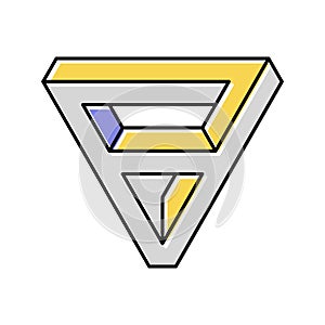 triangle impossible geometric shape color icon vector illustration