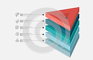 triangle isometric infographics timeline element business workflow data steps report template background