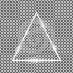 Triangle with lights and sparkles, white color