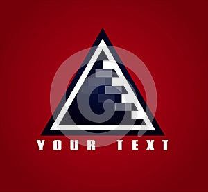 Triangle Logo Template concept with brick wall