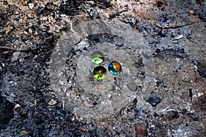 A triangle of marbles photo