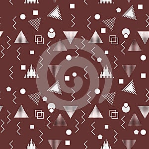 Triangle memphis geometric seamless pattern vector illustration abstract shapes