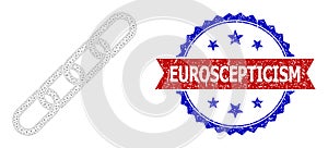 Triangle Mesh Chain Icon and Grunge Bicolor Euroscepticism Watermark