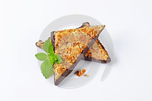 Triangle nutÃ¯Â¿Â½bars dipped in chocolate photo