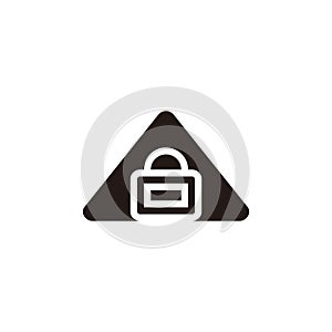 Triangle padlock button symbol vector