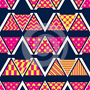 Triangle pattern cut style group M W V seamless pattern