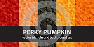 Triangle pattern set Perky Pumpkin. Vector seamless geometric