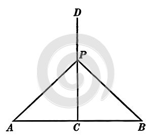 Triangle With Perpendicular Bisector vintage illustration