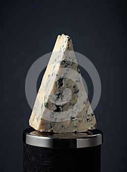 Triangle piece of blue cheese
