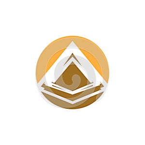 Triangle piramid icon and symbol vector template