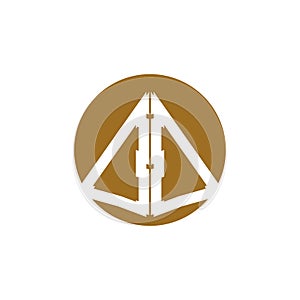 Triangle piramid icon and symbol vector template