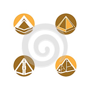 Triangle piramid icon and symbol vector template