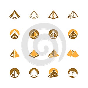 Triangle piramid icon and symbol vector template