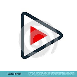 Triangle Play Button Icon Vector Logo Template Illustration Design. Vector EPS 10