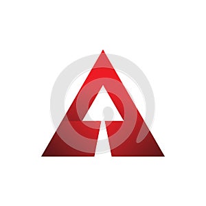 Triangle prism red color arrow logo design